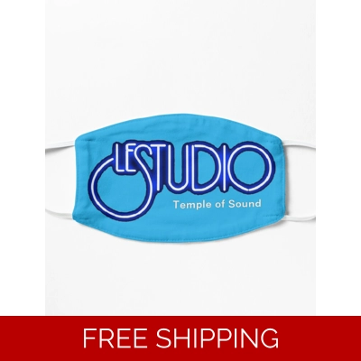 Le Studio Covid Sky Blue Mask White & Blue Logo TOS White